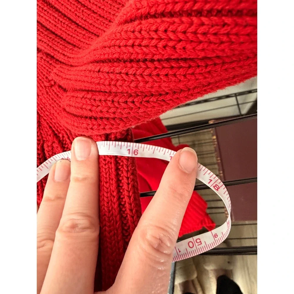 Michael Michael Kors Sweater Womens Medium Red Excellent Zip Shoulder Ribbed